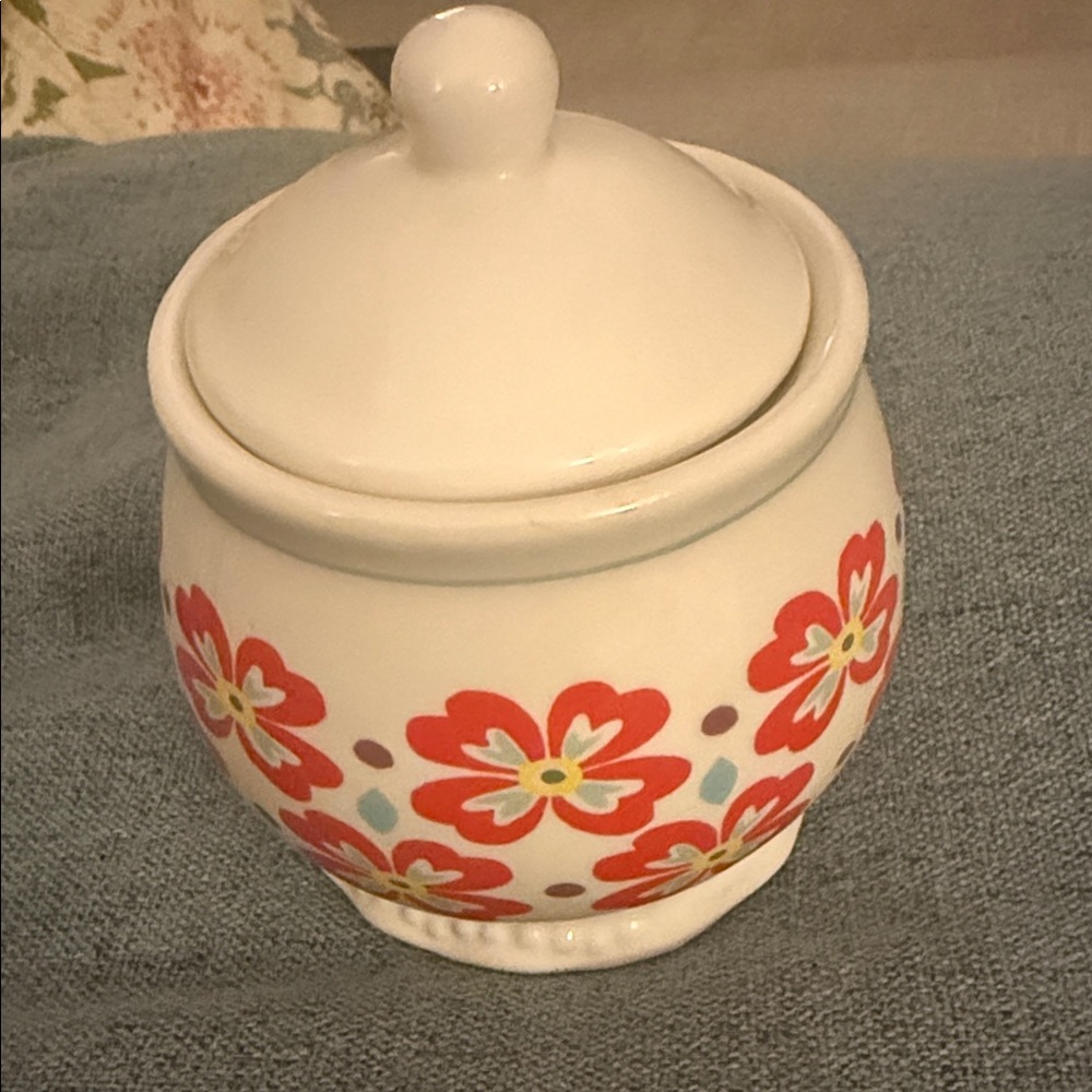 Floral Ceramic Jar with Lid